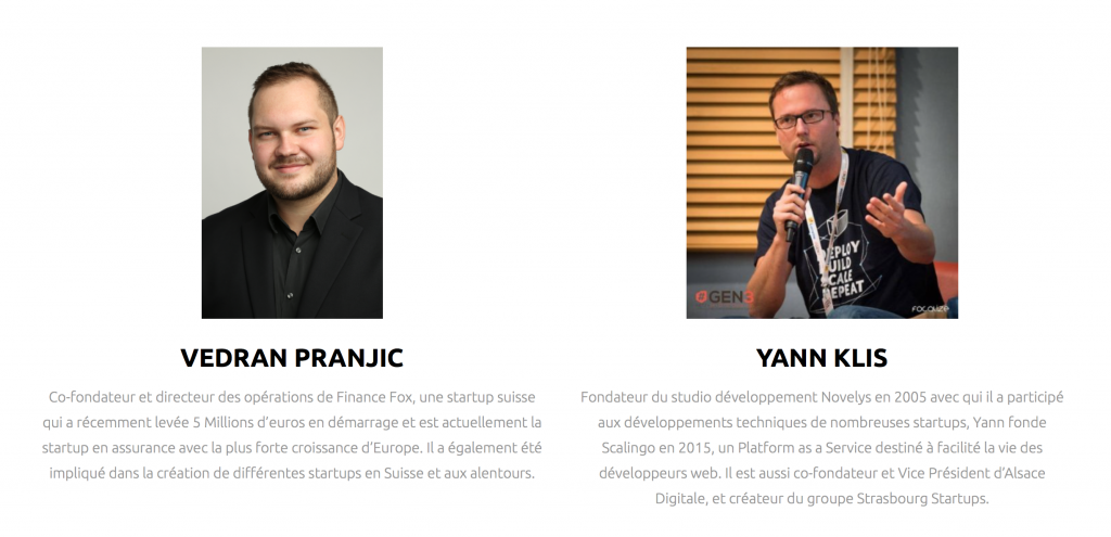 Speakers du Start-up Week-end Mulhouse 3eme edition